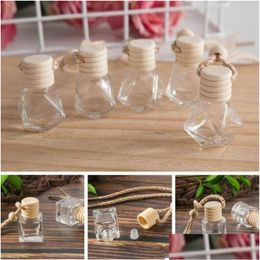 Packing Bottles Wholesale Car Hanging Per Bottle Pendant Air Freshener Diffuser Empty Glass For Essential Oils Ornaments Drop Delive Otho0