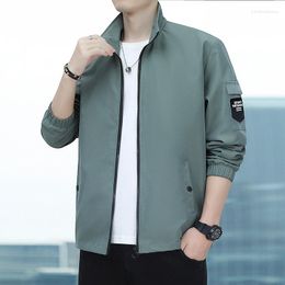 Men's Jackets BROWON Korean Fashion For Men 2023 Autumn Stand Collar Long Sleeve Mens Jacket Spring Casual Solid Outerwear Coats