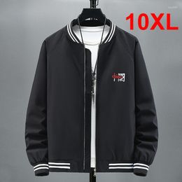 Men's Jackets Plus Size 9XL 10XL Men 2023 Autumn Big Bomber Baseball Jacket Male Fashion Casual Outdoor Outerwear Solid Colour