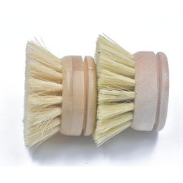 Cleaning Brushes Pot Brush Japanese-Style Household Kitchen Non-Stick Oil Potnatural Sisal Beech Replacement Head Drop Delivery Home G Dhzhg