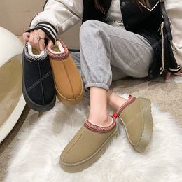 Australia ugglie slippers Boot Tasman Boot Tazz Round Toe Short Boot Sheepskin Cut Classic Super Mini Thick Sole Boot Winter Women Flat Shoes Suede Slippers