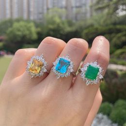 Necklace Earrings Set European And American Ring Women's Colourful Treasure Retro Style Shining Diamond Main