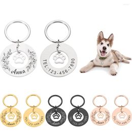 Dog Tag Personalised Cat Tags Engraved Puppy Pet ID Name Collar Pendant Custom Anti-lost Accessories