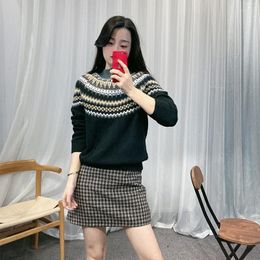 Women's Sweaters Lazy Oaf Floral Knitted Fashion Winter Pullover Fall Full Sleeves Y2k Striped Streetwear Hip Hop Lady Jumpers