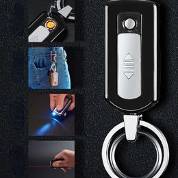 New multi-function flashlight key chain rechargeable lighter pendant usb cigarette gift 3AOL