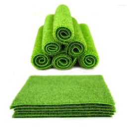 Decorative Flowers 15/30cm Artificial Grassland Simulation Moss Lawn Turf Fake Green Grass Mat Carpet DIY Micro Landscape Home Floor Decor