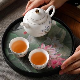 Tea Trays Absorbent Tray Quick Dry Board Pu 'er Decorative Supplies Retro Ceramic Pot Bearing Traditional Set Accessories