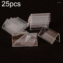 Frames 25pcs Acrylic Price Tag Stand Mini Sign Display Holder Card Label Counter Top Transparent Desk 20 40mm