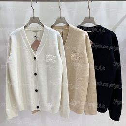 Luxury Knitted Women Cardigan Coat Contrast Colour Sweater Jacket Long Sleeve Letter Knitted Jacket Designer Autumn Spring Knits Tops