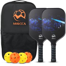 Tennis Rackets Pickleball Paddles Set 2 Rackets 4 Balls Graphite Honeycomb Core Lightweight Pickleball Racquet Equipment with Portable Bag 230906
