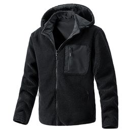 Mens Jackets Autumn Winter Fleece Men Fashion Casual Coats Male Solid Colour Jacket Outerwear 230905