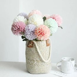 Decorative Flowers Bouquet Fake Artificial Silk Dandelion Flower Ball For DIY Craft Wreath Christmas Home Garden Wedding Decoration 3/5pcs