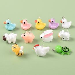 Funny Miniature with Hoop Duck Turtle Bee Rabbit Sheep Cow Molds for Earrings DIY 1223899
