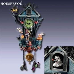 Decorative Objects Figurines Halloween Nightmare Resin Handicraft Ornaments In Front of Christmas Wall Clock Party Scary Props Room Home Decor 230905