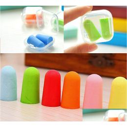 Ear Care Supply Sale 100Pcs/Lot Shape Foam Sponge Earplug Plug Keeper Protector Travel Sleep Noise Reducer Drop Delivery Health Beaut Dh3Hs