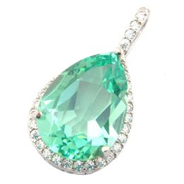 silver pendant green spinel pendant women necklace