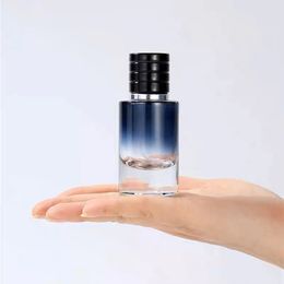 30ml 50ml empty cylinder gradient color glass portable refillable perfume bottle cosmetic container with sprayer cap