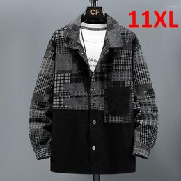 Men's Jackets Color Block Patchwork Denim Jacket Men 11XL 10XL Plus Size Jean Vintage Coat Male Big Outerwear