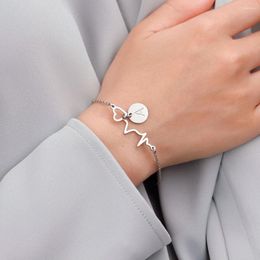 Charm Bracelets Stainless Steel Die-cutting Letter Bracelet A-Z Initial Fashion For Jewellery Gift