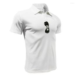 Men's Polos Leisure Solid Colour Polo Shirts Casual Short Sleeve Buttoned Collar T-shirts Men Fashion Slim Fit Plain Tops Pullover