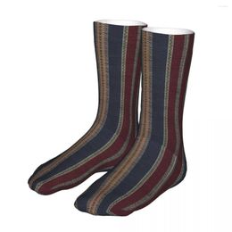Men's Socks Funny Navy Stripe Burgundy Dark Blue Country Tapestry Woman 2023 Men Cycling Sock
