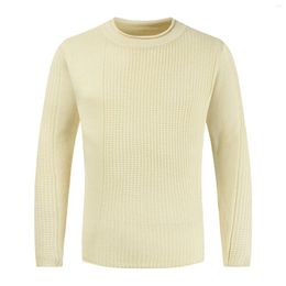 Men's Sweaters White Sweater Autumn Winter Solid Color Pullover Tops O-Neck Knitted Long Sleeve Tunic Plush Knitwear Oversize Shirts