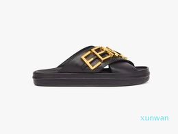 Fashion Women Men Sandal Luxury Designer Lady Gentlemen Colourful Canvas Letter Anatomic Leather slide