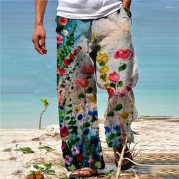 Men's Pants Summer Street Beach Style Mop Cropped Fashionable Trend Sports Long Large Size Handsome Casual