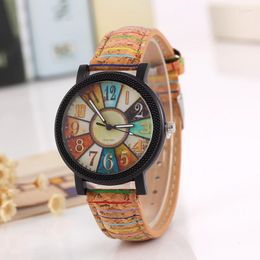 Wristwatches Colorful Fashion Trend Female Middle School Student Watches Personality Wood Grain Creative Forest Wrist Watch