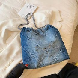 The latest net celebrity with small fragrant vintage denim large capacity underarm bag Tote bag factory direct sales