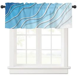 Curtain Blue White Gradient Abstract Short Curtains Kitchen Cafe Wine Cabinet Door Window Small Wardrobe Drapes Home Decor