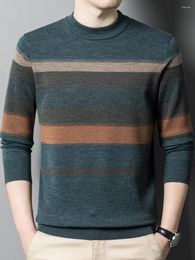 Men's Sweaters Pullover Mens Jumpers Knit Cashmere Thick Sweater Men Winter Stylish Clothing Solid Color Crew Neck Shirt