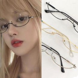 Sunglasses Vintage Glasses Frame Half Without Lens Girl Chic Harajuku Cosplay Party Decoration Metal Pography