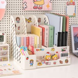 Storage Holders Racks Kawaii Office Organisation Storage Book Storage Desk Organiser File Tray Stand Box Bookends Creative Home Book Stationery Shelf 230905