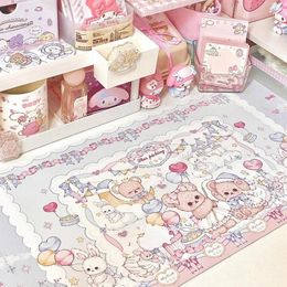 Table Cloth Kawaii Cute Cartoon Bear Desk Mat Pads Mouse Pad Computer Keyboard Writing Large Student Stationery