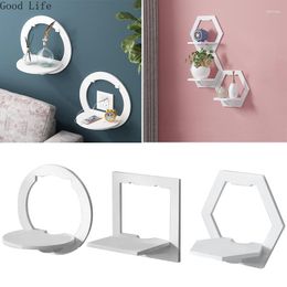 Decorative Plates Punch-free Bedside Shelf Organise Stand Living Room Creative Bedroom Wall Rack Decoration