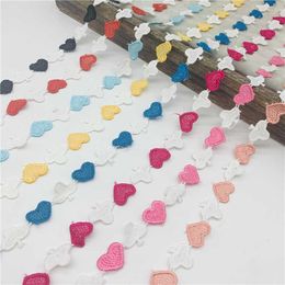 1yard 18mm Heart Shaped Lace Trim For Knitting Wedding Embroidered Ribbon DIY Handmade Patchwork Sewing Supplies Crafts