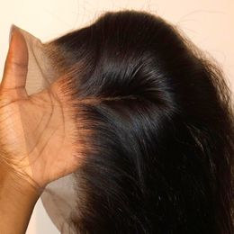 Lace Wigs Renda Transparan Hd untuk Wanita Hitam Rambut Manusia Brasil Pra Dipetik Remy Simpul Dikelantang 13X4 Tulang Lurus Frontal Penutupan 230905