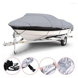 All Terrain Wheels Boat Cover Yacht Outdoor Protection Waterproof Oxford Fabric Anti-smashing Tear Proof Silver Reflective 300D 11-22FT