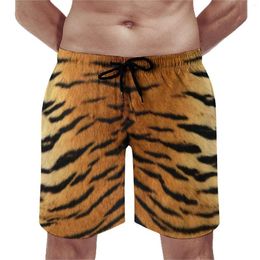 Men's Shorts Tiger Skin Gym Summer Modern Animal Print Casual Beach Short Pants Sports Surf Quick Drying Design Trunks