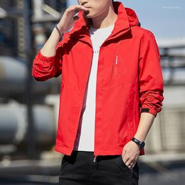 Men's Jackets BROWON Brand Outerwear Coats Men 2023 Fashion Hooded Solid Colour For Spring And Autumn Casual Korean Sports Clothing