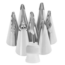 Baking Moulds 8pcsset Wedding Russian Nozzles Pastry Puff Skirt Icing Piping Nozzles Pastry Decorating Tips Cake Cupcake Decorator Tool 230906
