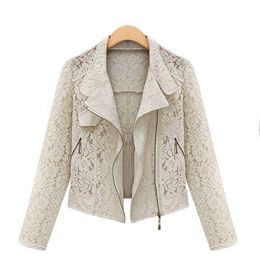 Womens Jackets Lace Biker Jacket Autumn Brand High Quality Full Outwear Leisure Casual Short Metal Zipper FREE SHIP 230906