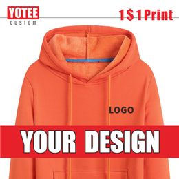 Men's Hoodies Sweatshirts YOTEE autumn and winter thick trend pullover custom sports men and women casual hoodies 230905