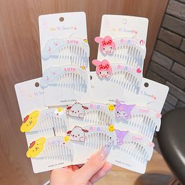 2pcs/set New Cartoon Dog Cute Comb Shape Hair Clip Duckbill Clips For Women Girls Hair Clips Ornament Sweet Kuromi Hairpins Accessories 2613