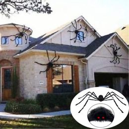 Other Event Party Supplies 30cm50cm75cm90cm125150200cm Halloween Giant Black Plush Spider Decoration Props Kids Toy Haunted Outdoor Party House Decor 230906