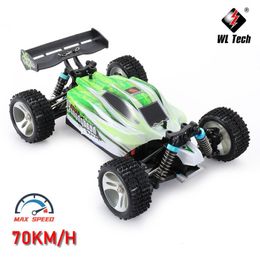 Electric RC Car WLtoys WL A959 A959 B 1 18 RC Mobil Balap 4WD 70KM H Kecepatan Tinggi 2 4GHz Remote Control Drift Off Road Kendaraan Buggy Boys Kids Toys 230905