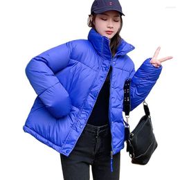 Women's Trench Coats 2023 Students Winter Parkas Stand Collar Cotton Padded Jackets Women Loose Thick Warm Short Tops Bread Outerwear 10