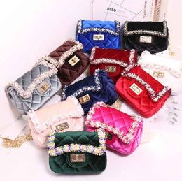 Girls pearl princess handbag mini baby crossbody lipstick purse small children shoulder bags