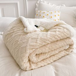 Blankets Plaid Bed Blanket Children Adults Warm Winter And Throws Thick Wool Fleece Throw Sofa Cover Duvet Soft Bedspread 230906